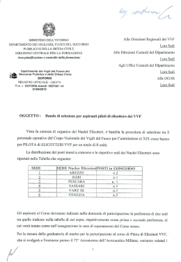 ministero dell`interno dipartimento dei vigili del fuoco del soccorso