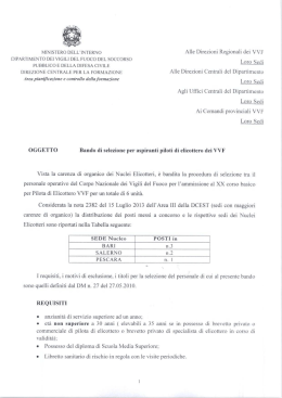 MINISTERO DELL`INTERNO DIPA RTIMENTO DEI VIGILI