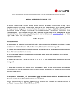 Modulo per la Delega al rappresentante designato