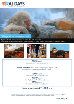 Quote a partire da&euro; 1.609 p.p.