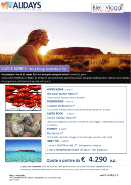 Quote a partire da &euro; 4.290 p.p.