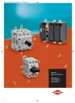 Switch disconnectors DS Series XNA Series TS Series