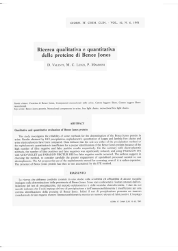 Ricerca qualitativa e quantitativa delle proteine di Bence Jones