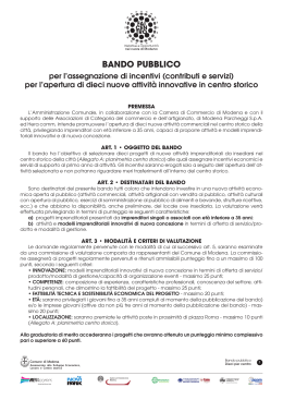 BANDO PUBBLICO - Comune di Modena