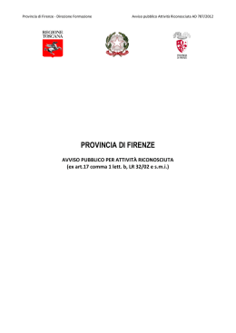 Avviso pubblico Attività Riconosciuta AD 787/2012
