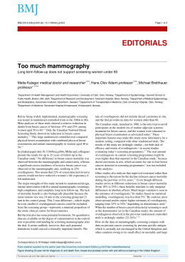 BMJ Too Much Mammography - Editorial