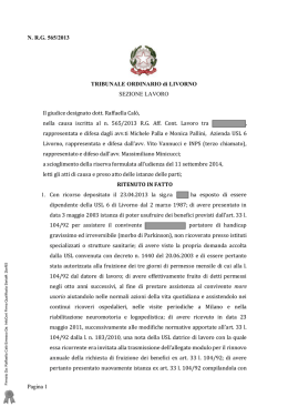Tribunale Livorno ordinanza 15 settembre 2014