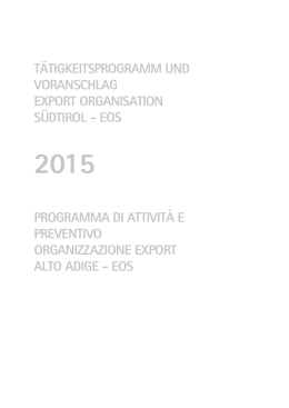 T&auml;tigkeitsprogramm und Voranschlag 2015
