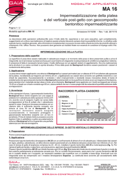 Impermeabilizzazione con telo bentonitico post