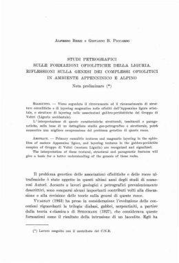 STUDI PETROGRAFICI SULLE FORMAZIONI OFIOWTICHE DEJ