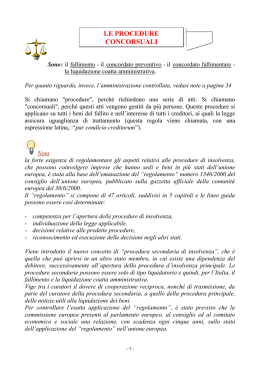 LE PROCEDURE CONCORSUALI