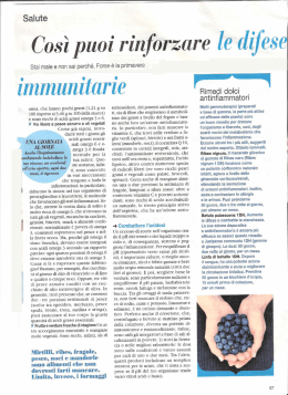 Acidosi e malessere di stagione