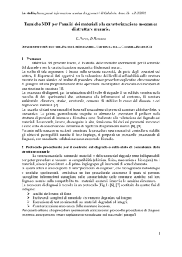 Tecniche NDT per l`analisi dei materiali e la caratterizzazione