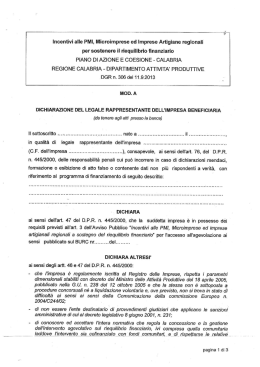 Allegato A dichiarazione legale rappresentante