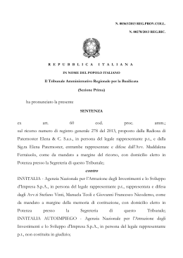 TAR Basilicata n. 363 del 2013 - Italia ius | Diritto Amministrativo