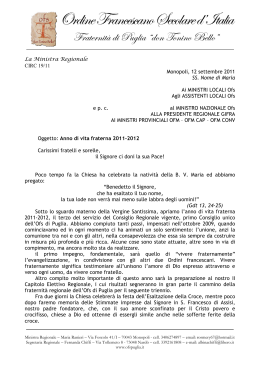 circolare 19/2011 - Ordine Francescano Secolare di Puglia