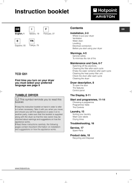 Instruction booklet