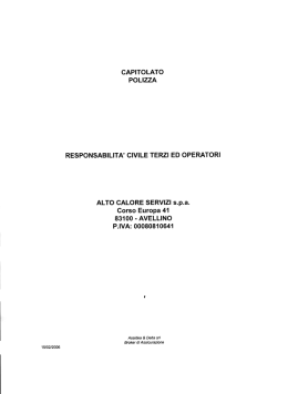 CAPITOLATO POLIZZA RESPONSABILITA` CIVILE TERZI ED