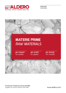 MATERIE PRIME RAW MATERIALS - Aldero Industrial Supplies S.r.l.