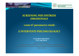 Screening_ per distress emozionale come 6° parametro vitale e