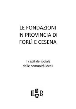 le fondazioni in provincia di forl&igrave; e cesena
