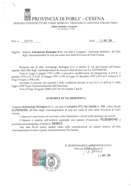 I V PROVINCIA DI FORLI` - CESENA SER VIZIO INFRA STR