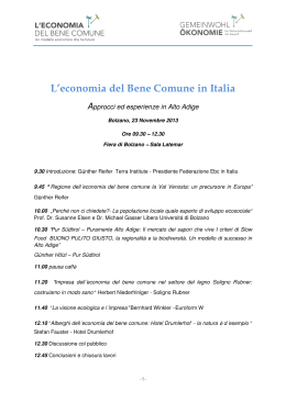L`economia del Bene Comune in Italia
