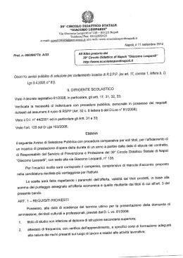 AVVISO PUBBLICO DI SELEZIONE INCARICO RSPP