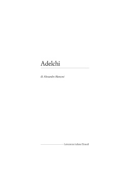 Adelchi - Letteratura Italiana