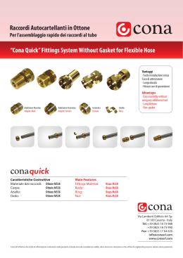 “Cona Quick” Fittings System Without Gasket for Flexible