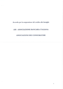 Accordo ABI-Consumatori del 31 marzo 2015