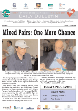 Mixed Pairs: One More Chance