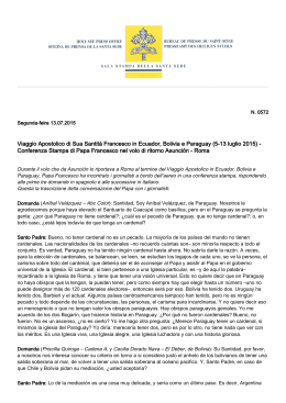(5-13 luglio 2015) - Conferenza Stampa di Papa