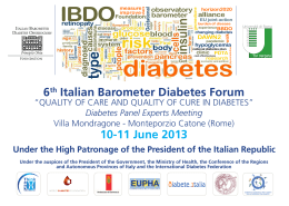 6th Italian Barometer Diabetes Forum 10-11 June 2013