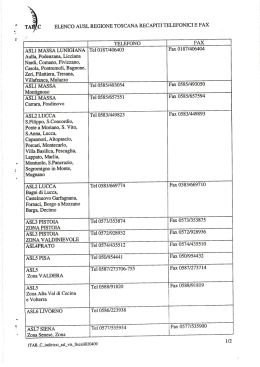 Elenco AUSL Regione Toscana: Recapiti Telefonici e Fax