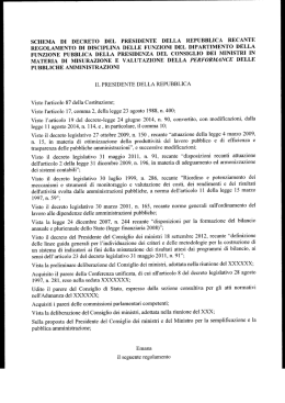 schema di decreto del presidente della repubblica recante