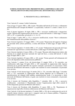 SCHEMA DI DECRETO DEL PRESIDENTE DELLA REPUBBLICA