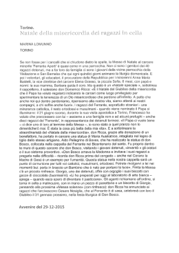 Natale della misericordia dei ragazzi in cella, di Marina Lomunno