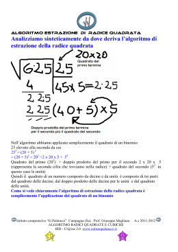 Algoritmo radice cubica - Istituto Comprensivo "G. Palatucci"
