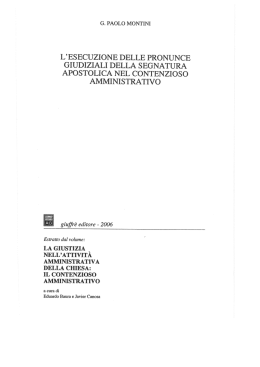 l`esecuzione delle pronunce giudiziali della segnatura apostolica