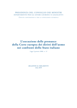 L`esecuzione delle pronunce della Corte europea dei