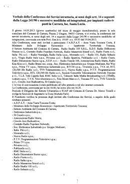 Verbale della Conferenza dei Servizi istruttoria, ai sensi degli artt. 14