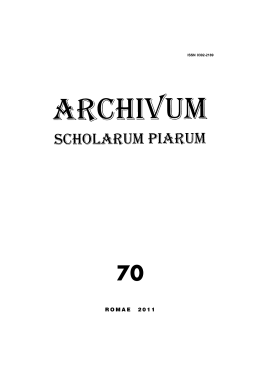 Copert. n. 70 - Ordine degli Scolopi