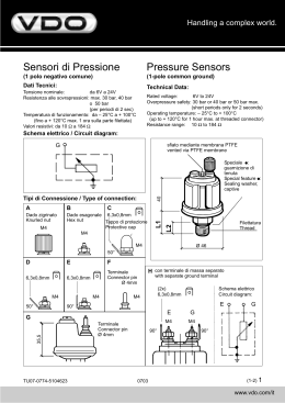 Sensori di Pressione Pressure Sensors