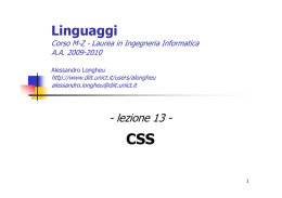 CSS - Ingegneria Informatica e delle Telecomunicazioni