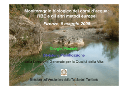 Monitoraggio biologico dei corsi d`acqua: l`IBE e gli altri metodi