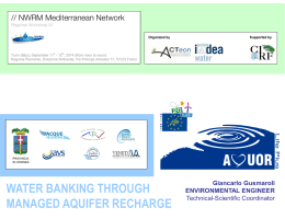 Water banking through Managed Aquifer Recharge (MAR)