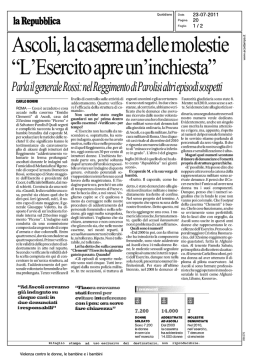 ASCOLI, LA CASERMA DELLE MOLESTIE L