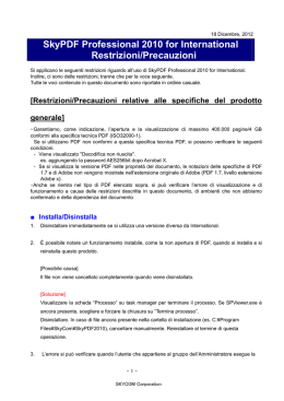SkyPDF Professional 2010 for International Restrizioni/Precauzioni
