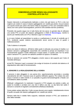 Osmoregolatore senza galleggiante controllato da PLC